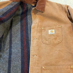 VTG Carhartt Men's Vintage Duck Canvas Blanket-Lined Chore Jacket